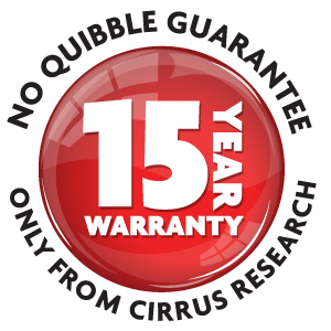 15 Year Warranty from Cirrus Research